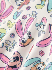 Easter Pastel Character Pattern Short Sleeve Girls Dress