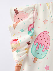 Colorful Ice Cream Pattern Girls Summer Dress