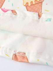 Colorful Ice Cream Pattern Girls Summer Dress