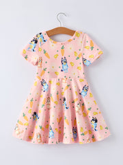 Easter Character Print Short-sleeved Dress