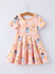 Easter Character Print Short-sleeved Dress