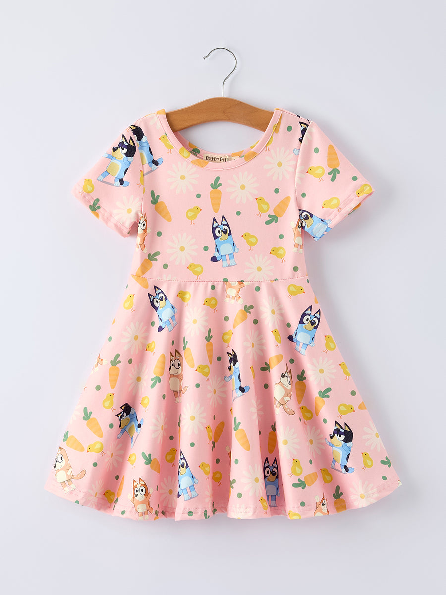 Easter Character Print Short-sleeved Dress