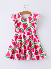 Summer Watermelon Pattern Girls Dress