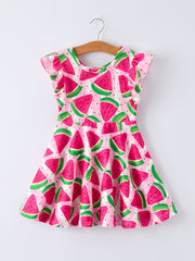 Summer Watermelon Pattern Girls Dress