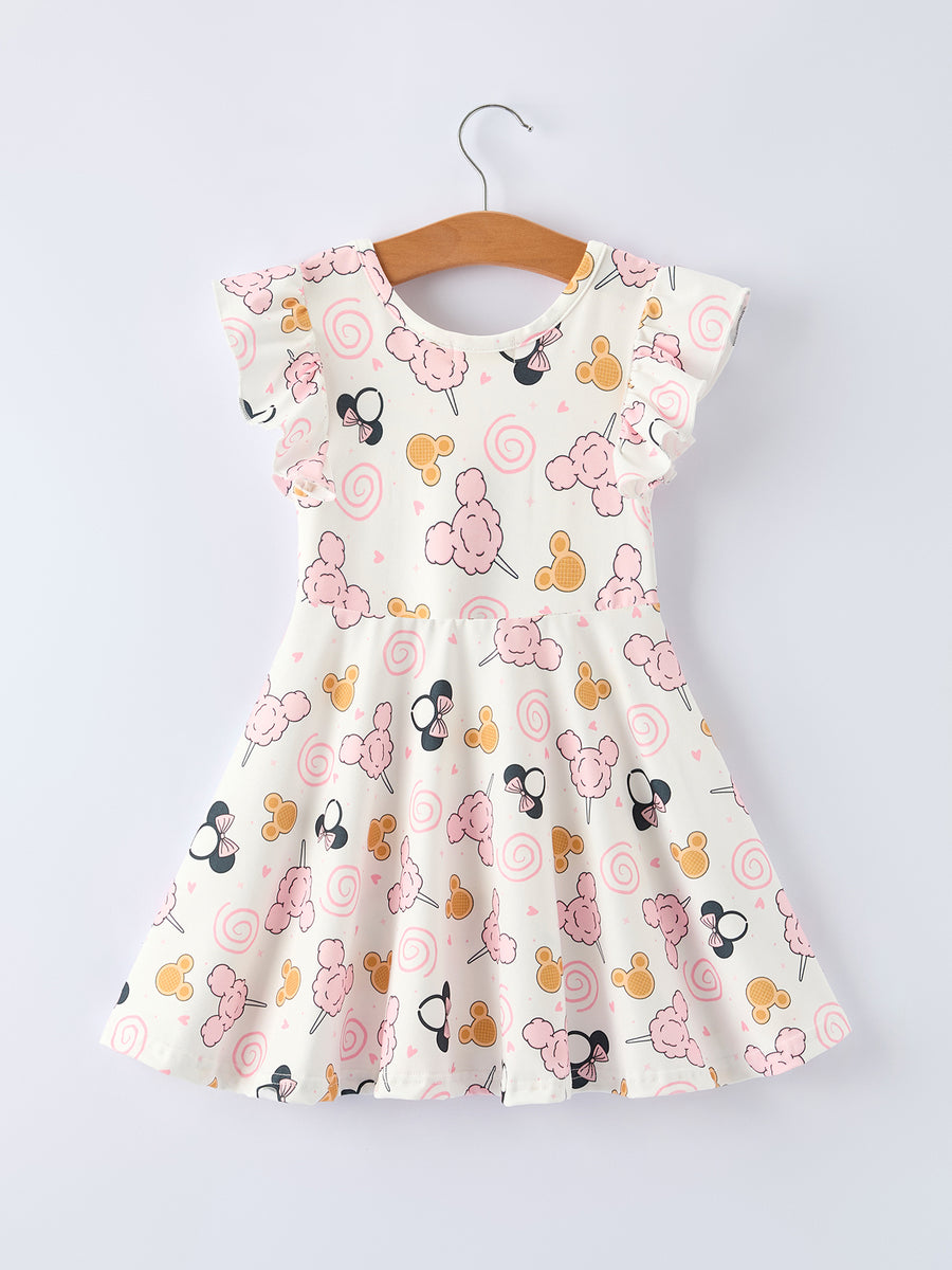 Characters and Lollipop Print Girls Dress
