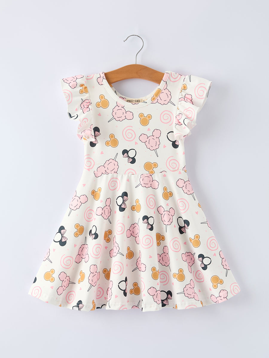 Characters and Lollipop Print Girls Dress