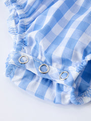 Baby Girls Summer Strawberry Bow Embroidered Smocked Romper