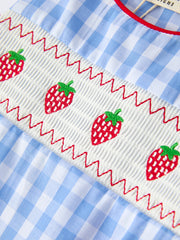 Baby Boys Summer Strawberry Embroidered Smocked Romper