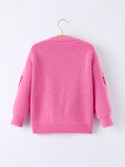 Girls' Valentine's Day Strawberry Cardigan Sweater