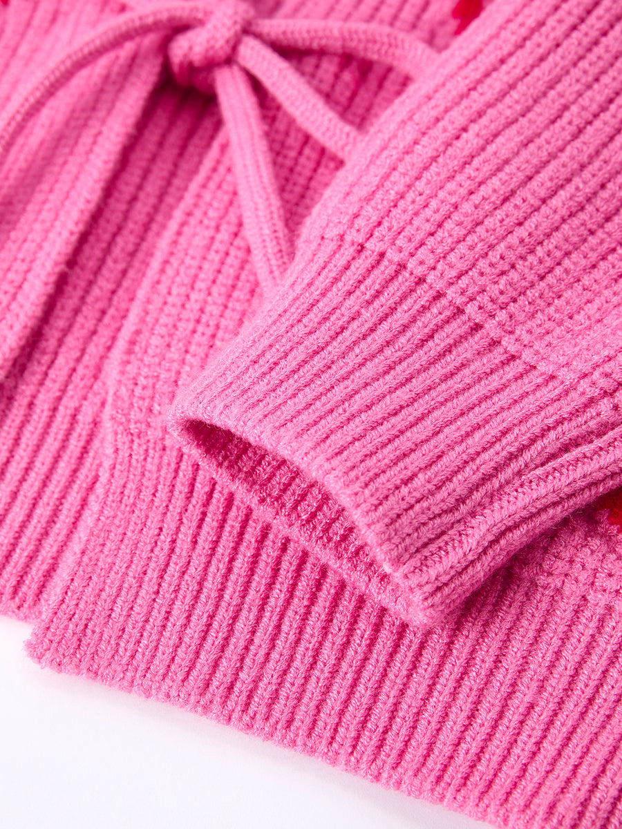 Girls' Valentine's Day Strawberry Cardigan Sweater