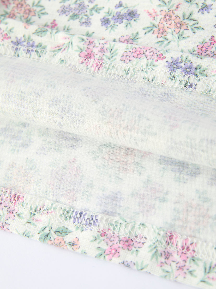 PREORDER  Spring Purple Floral Embroidered Smocked Bow Girl Dress