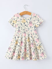 Easter Vintage Bunny Girls Twirl Dress