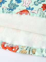 Easter Bunny and Mushroom Print Girls' Dress