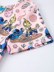 Easter Egg Character Carrot Print Girls' Dress