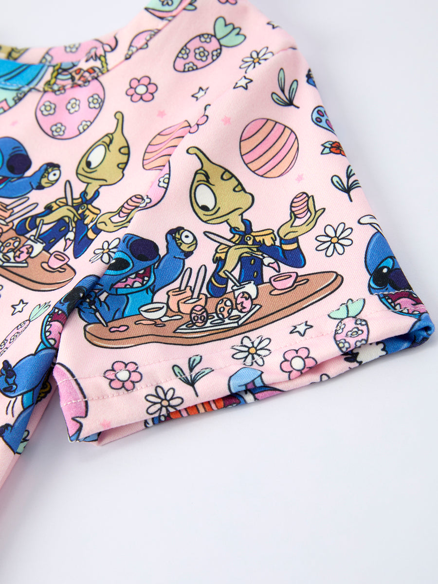 Easter Egg Character Carrot Print Girls' Dress