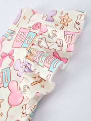 Pastel Magical Theme Girls Flutter Sleeve Dress