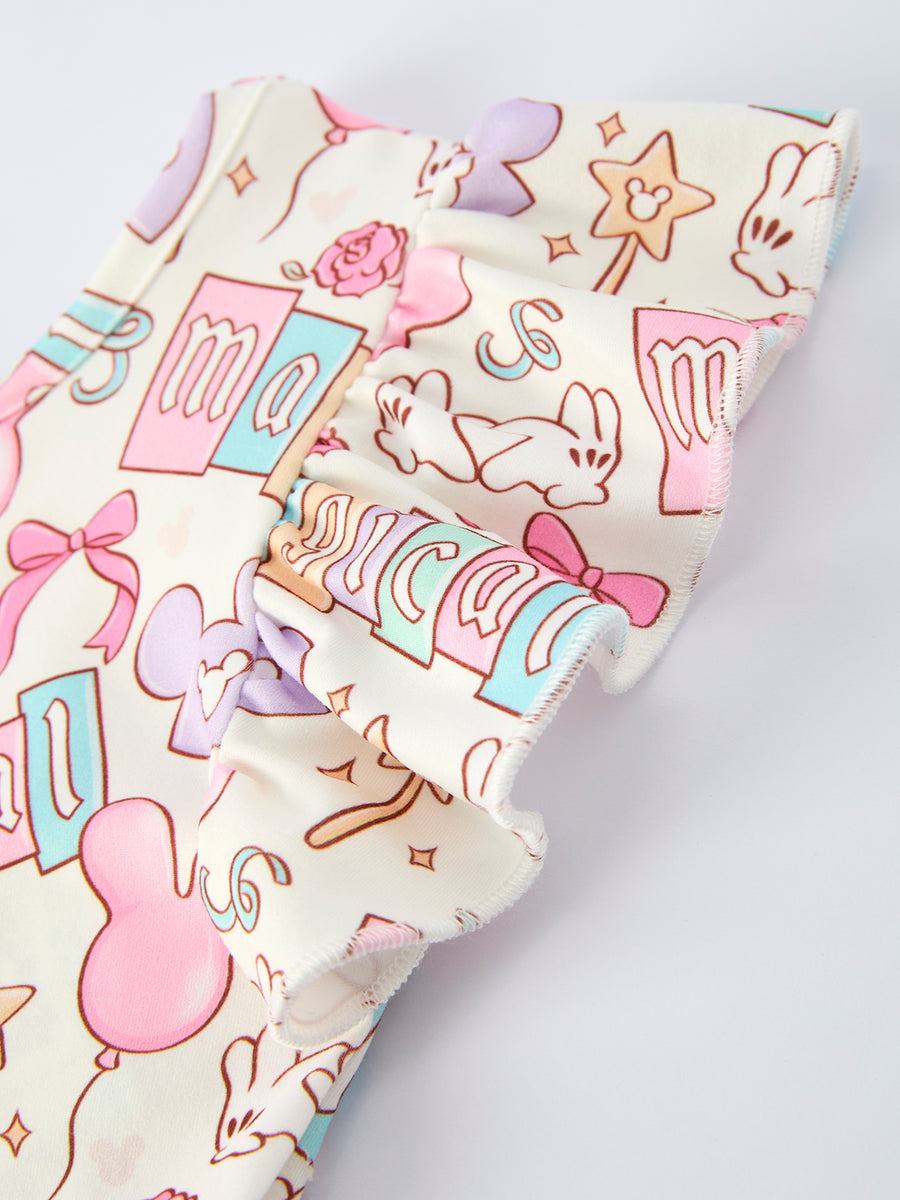 Pastel Magical Theme Girls Flutter Sleeve Dress