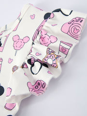 Magical Pink Character Camera Print Girls Twirl Dress