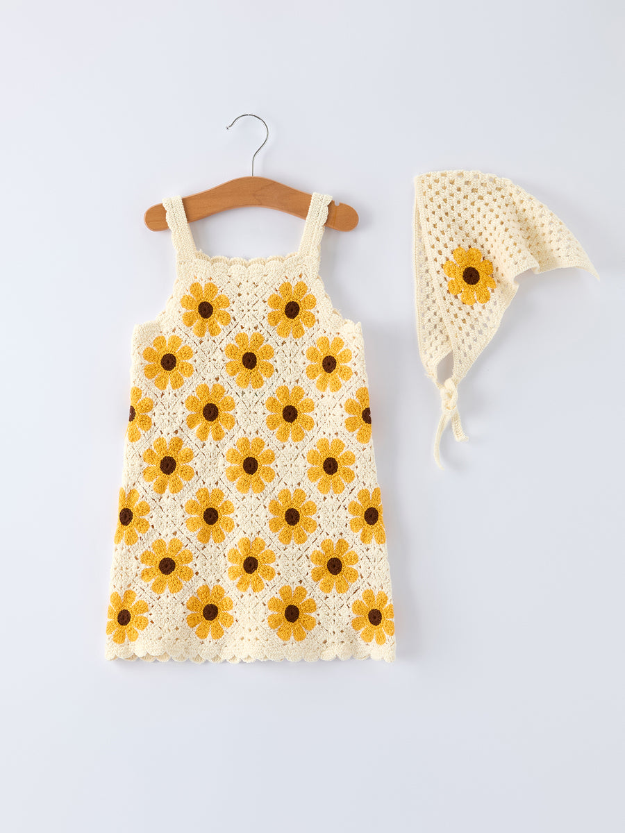 crochet sunflower dress Crochet sunflower dress for babies and toddlers