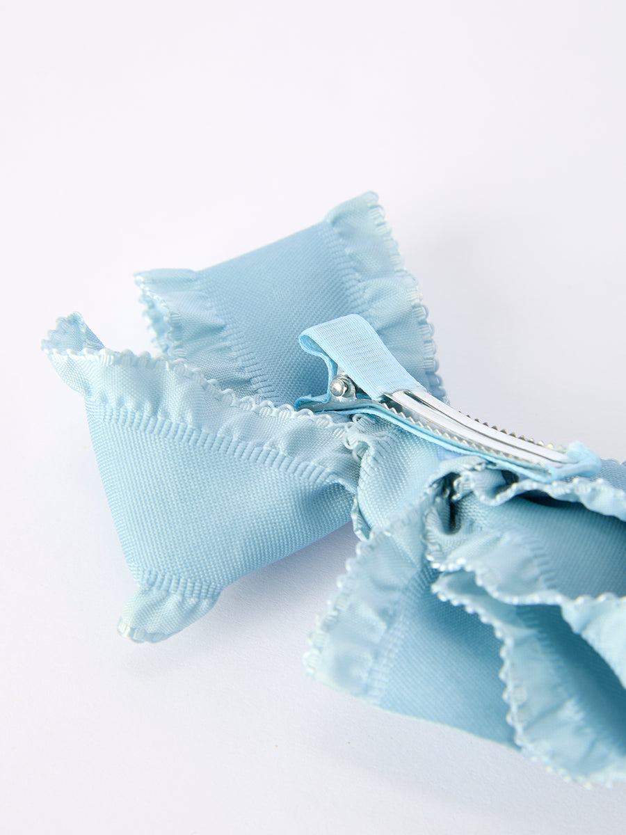 Ruffle Bow Girl Hair Clips 3.5 Inches-Multiple Colors Available