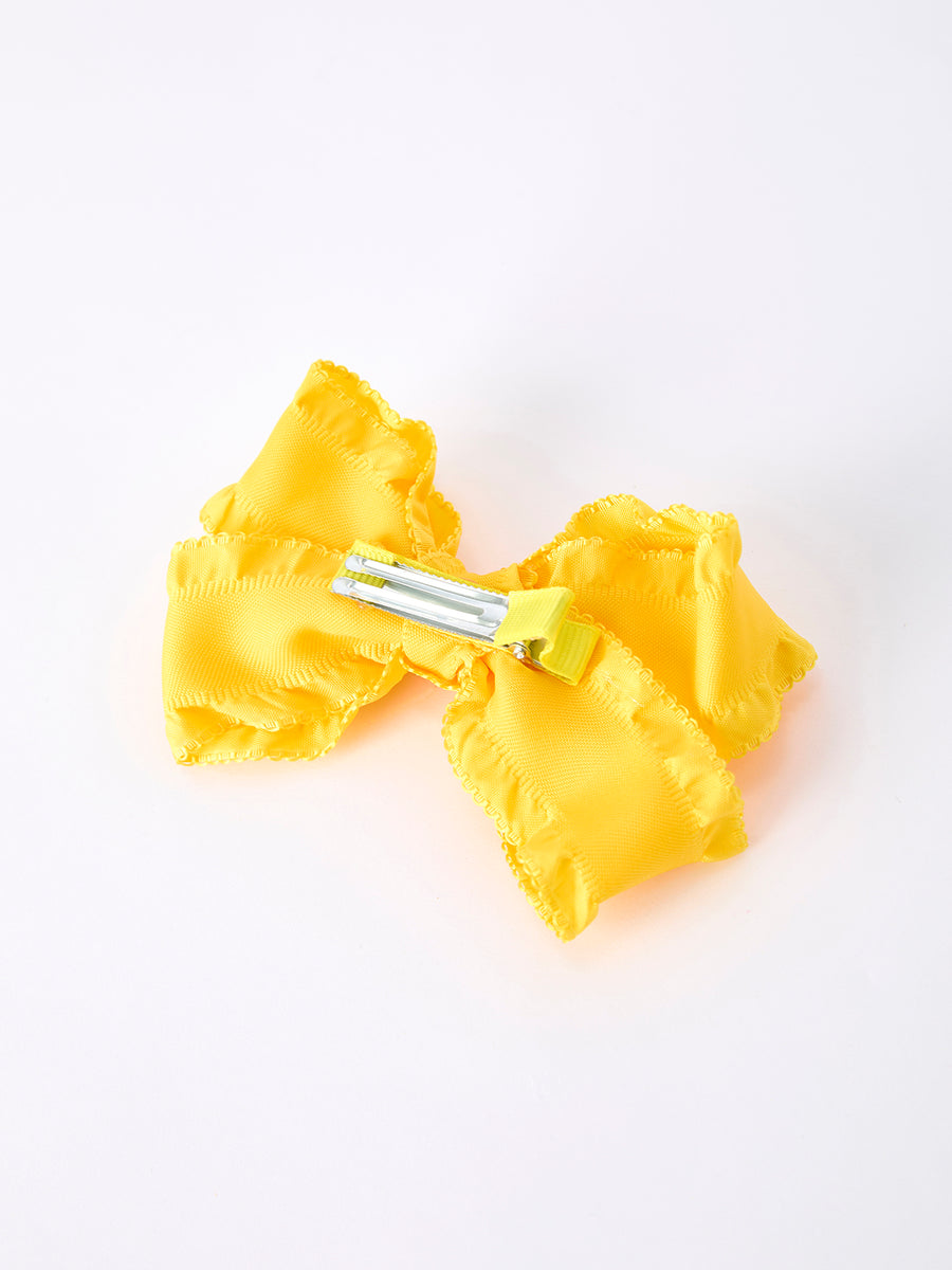 Ruffle Bow Girl Hair Clips 3.5 Inches-Multiple Colors Available