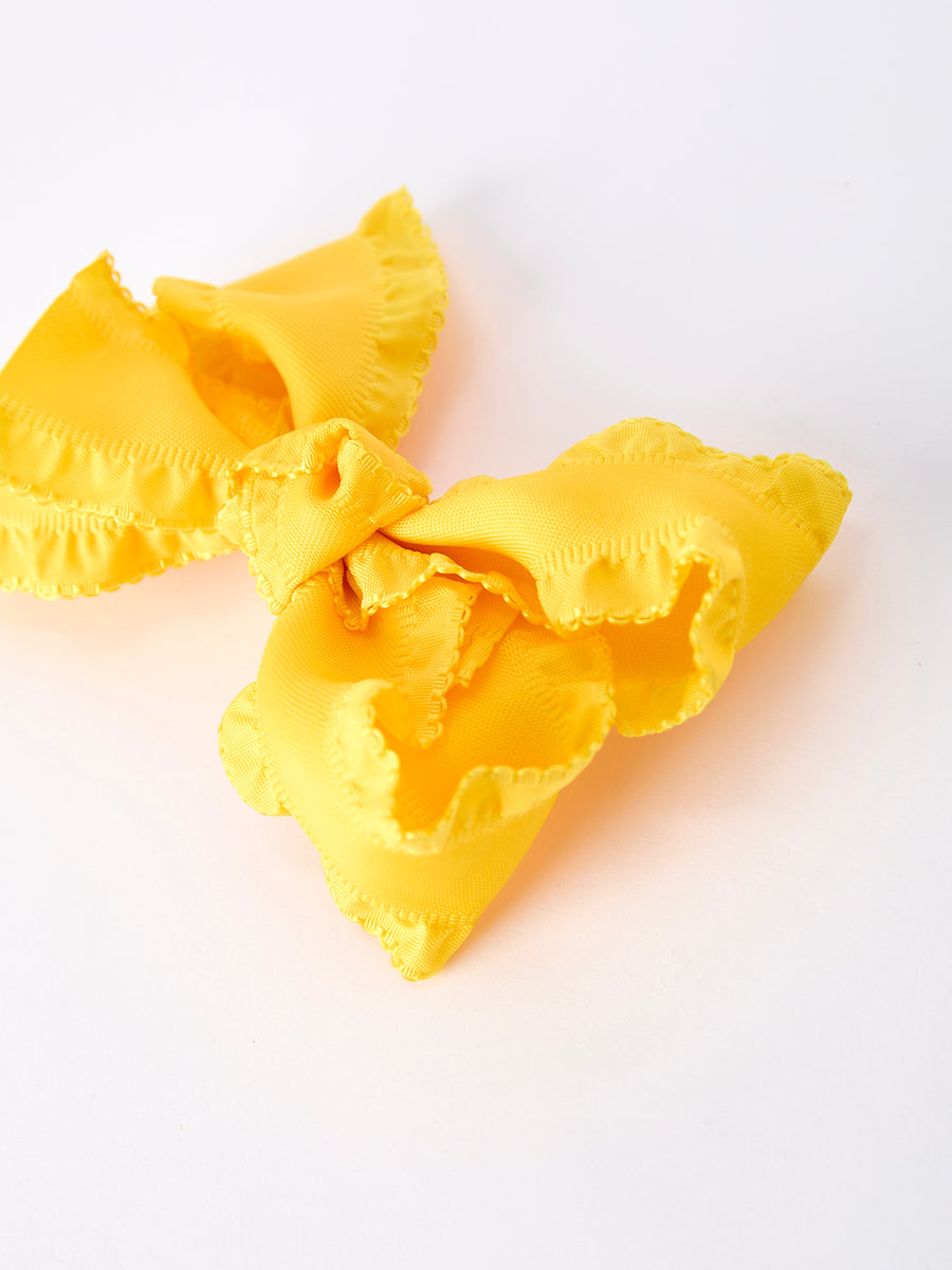 Ruffle Bow Girl Hair Clips 3.5 Inches-Multiple Colors Available