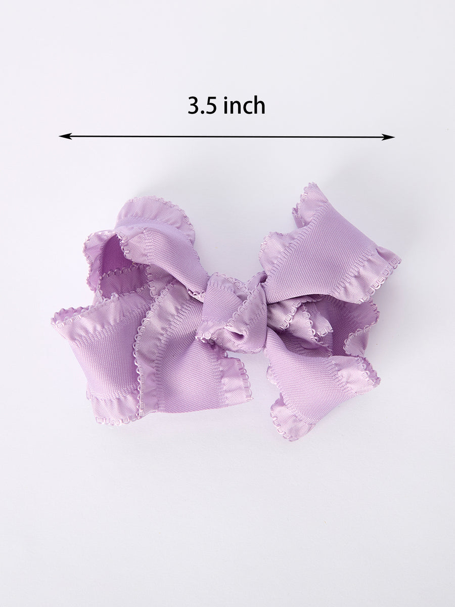 Ruffle Bow Girl Hair Clips 3.5 Inches-Multiple Colors Available
