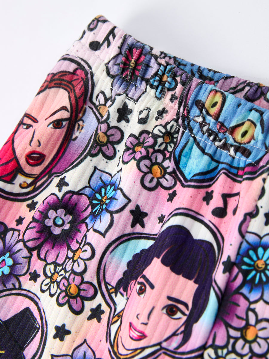 PREORDER Summer Girls Character  Space Print Flare Outfit