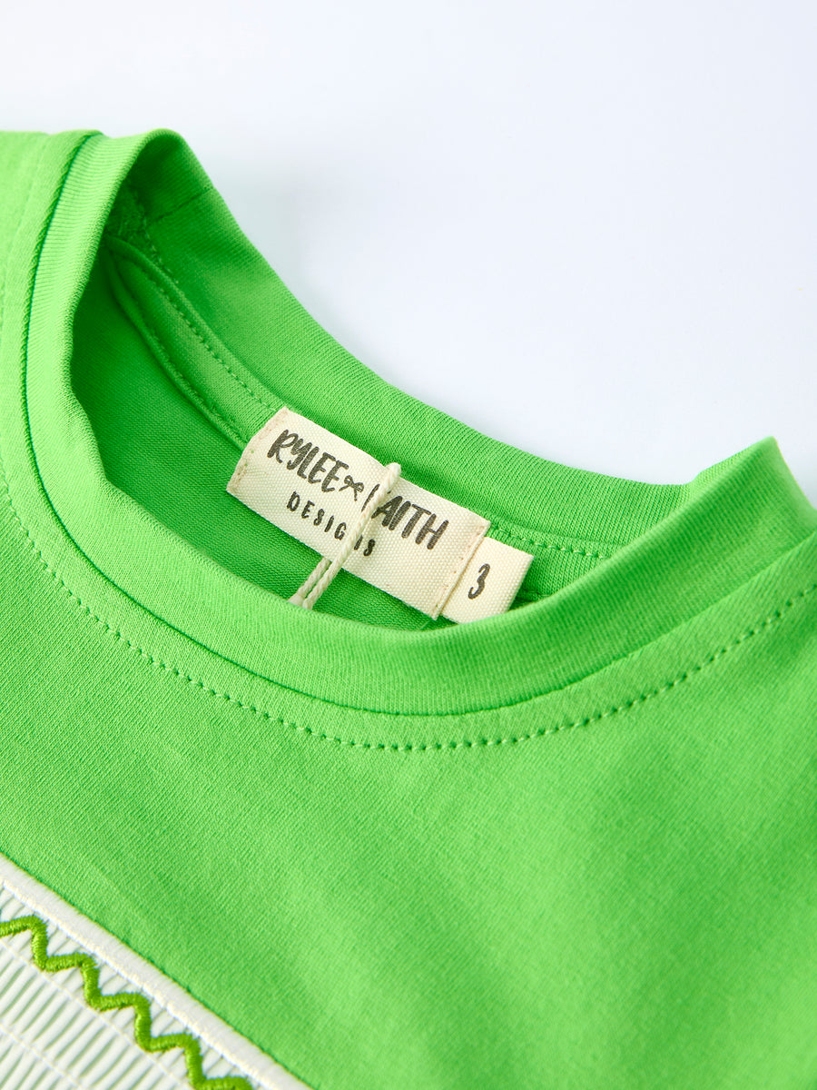 PREORDER Toddler Boys Summer Crocodile Embroidered Plaid Shorts Set