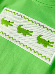 PREORDER Toddler Boys Summer Crocodile Embroidered Plaid Shorts Set