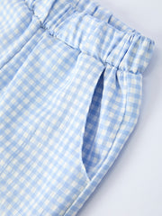 PREORDER Toddler Boys Summer Crocodile Embroidered Plaid Shorts Set