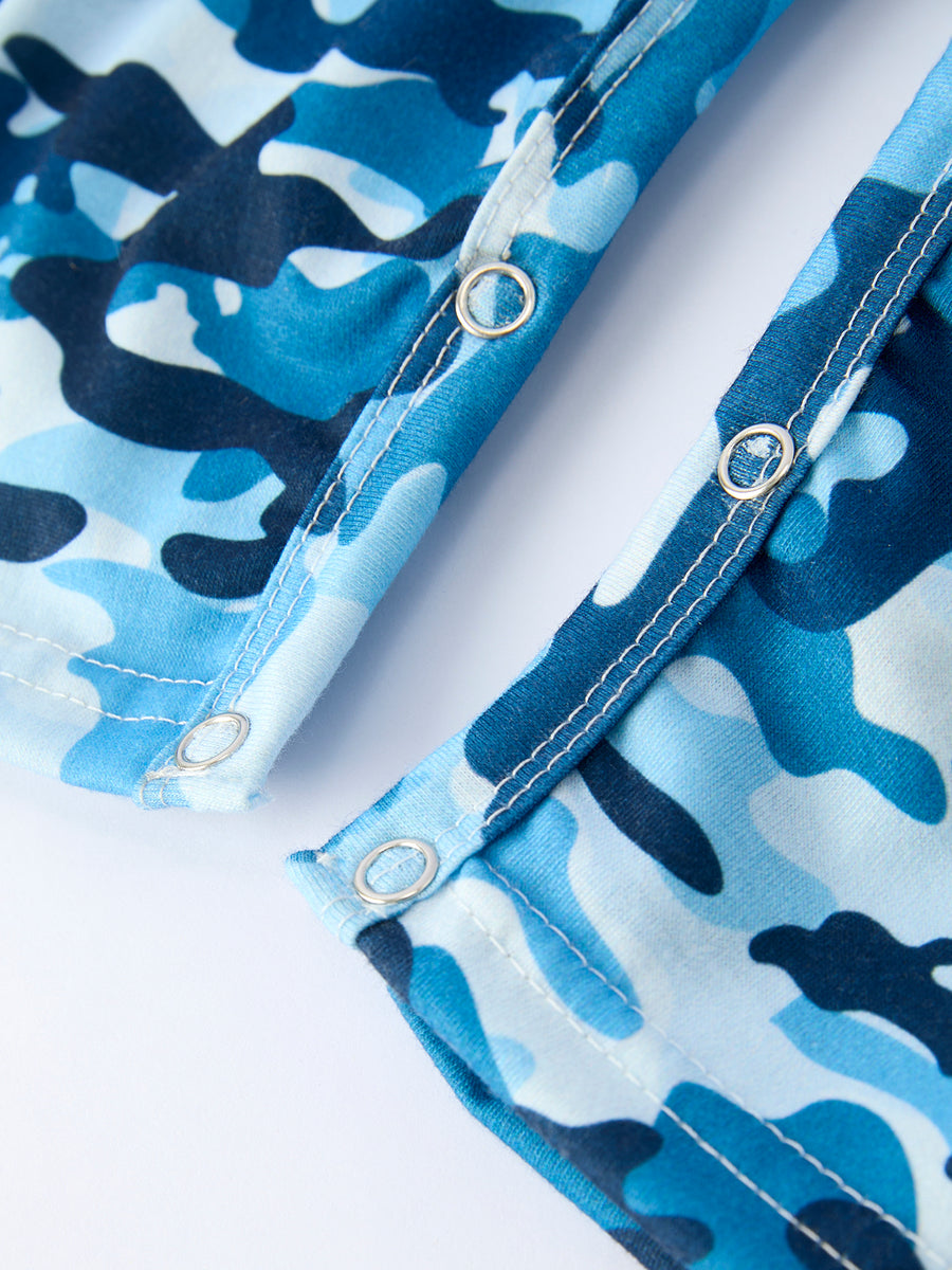 Camouflage "HUNTING BUDDY"Embroidery Baby Boy Romper