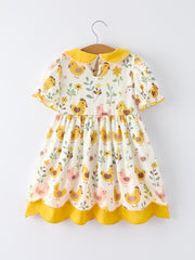 Spring Chick Scallop Short-Sleeve Girl Dress