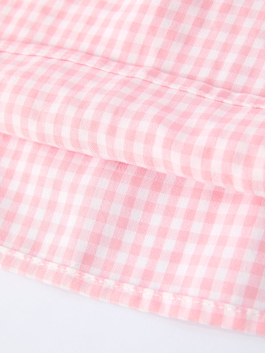 Girls Summer Crocodile Embroidered Smocked Dress