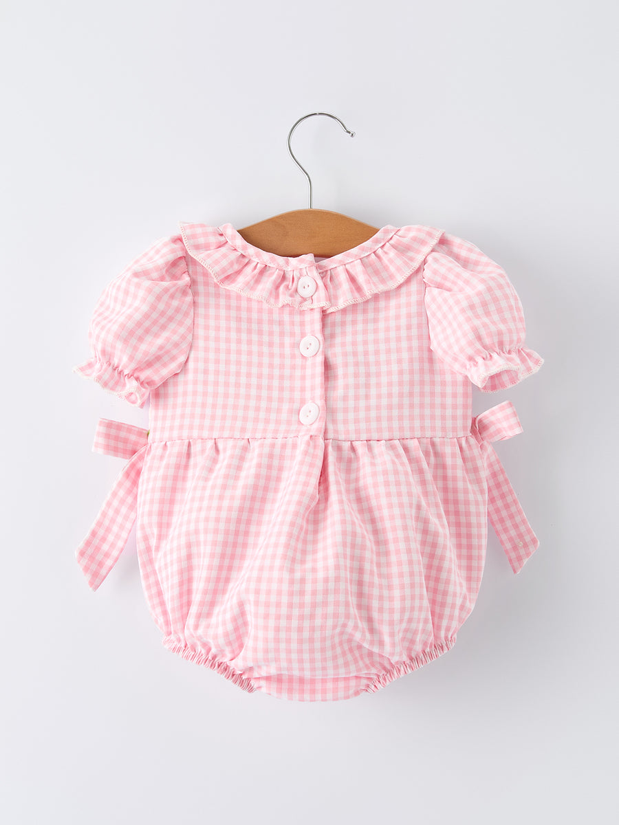 Baby Girls Summer Crocodile Embroidered Smocked Romper