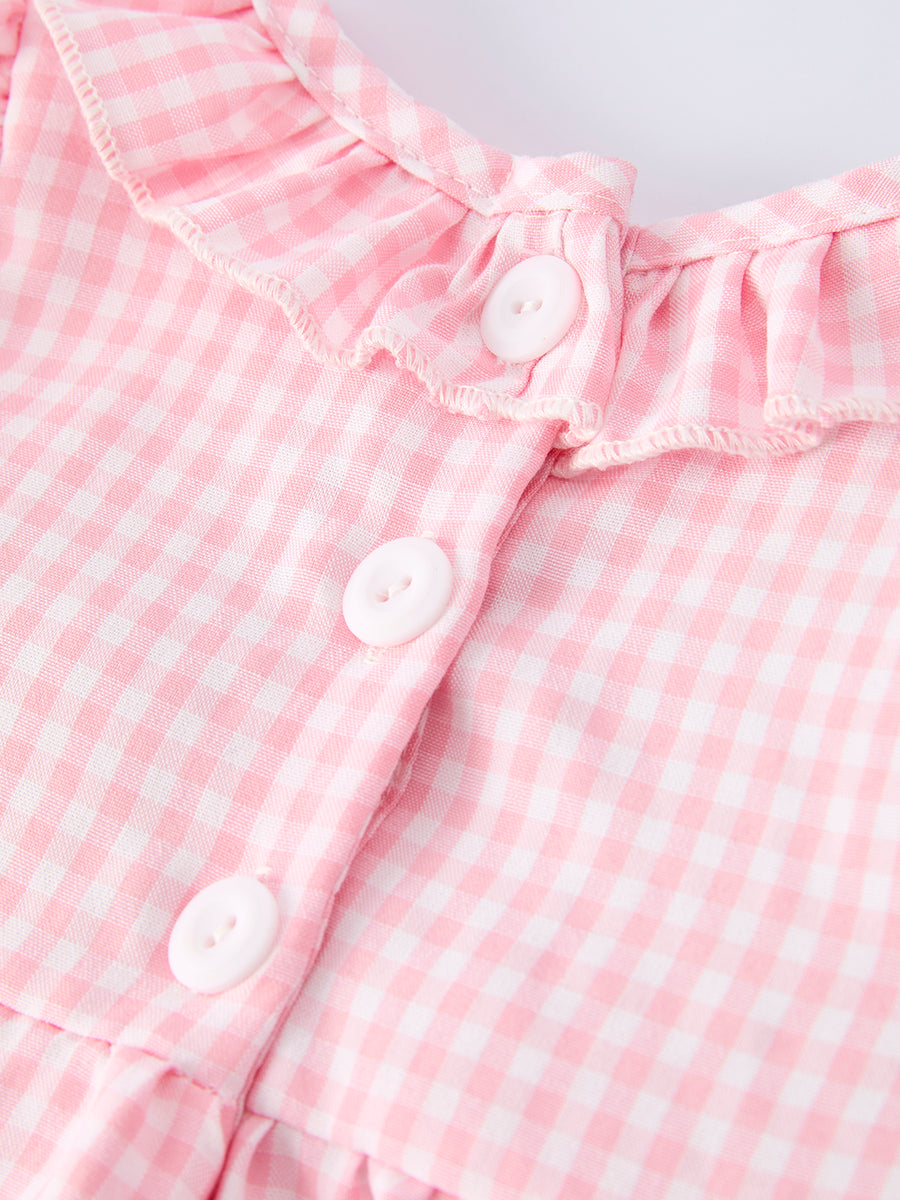 Baby Girls Summer Crocodile Embroidered Smocked Romper