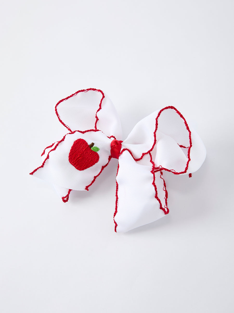 Back-to-school Apple Applique Girls Hairpin 4 Inches/6.25 inches