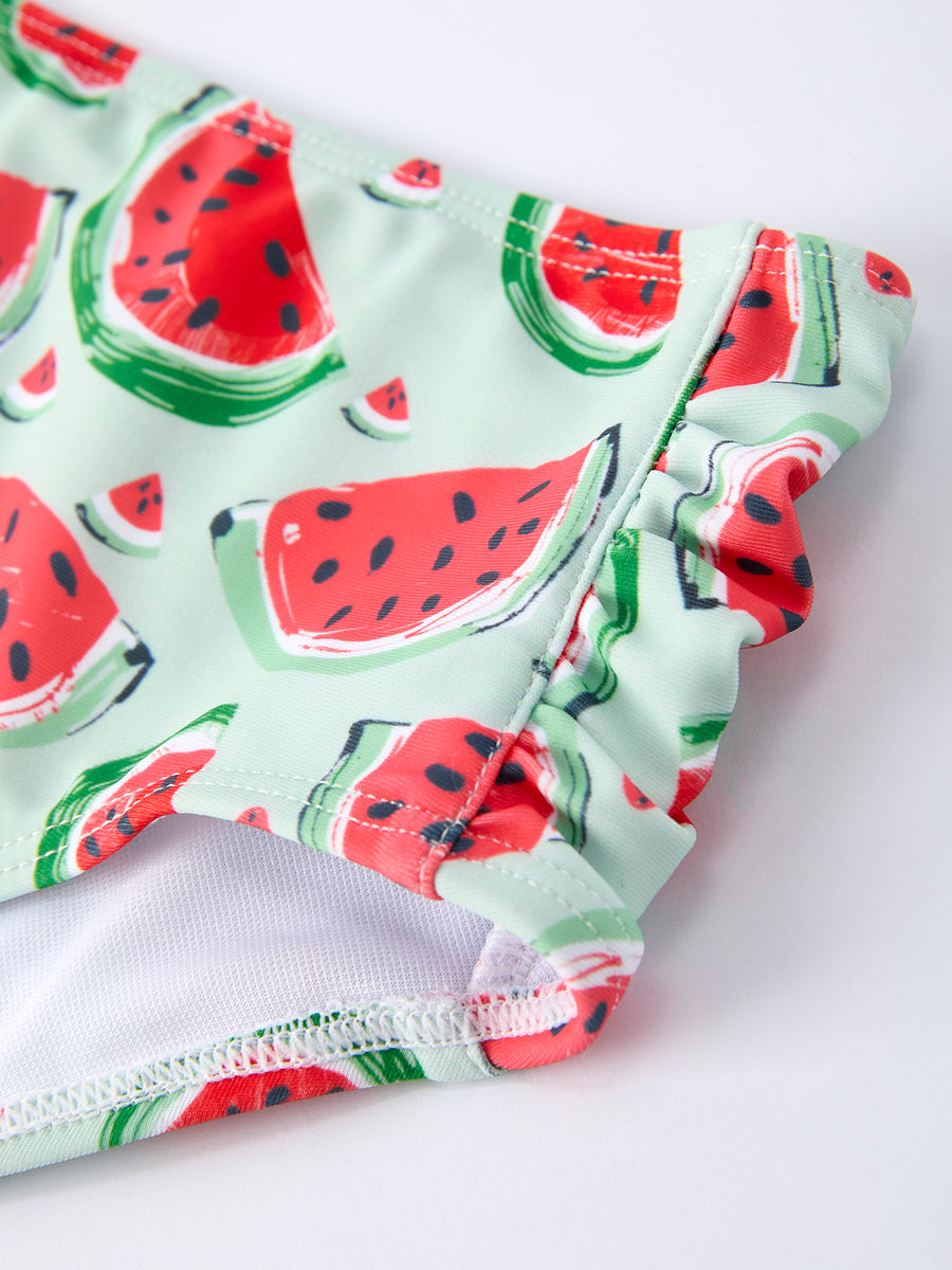 Summer Watermelon Ruffle Girl Swimwear Set