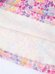 Summer Purple Floral Bow Ruffle Girls Dress