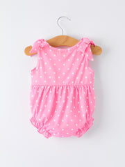 Summer Dessert Smocked Embroidered Pink Baby Girl Romper
