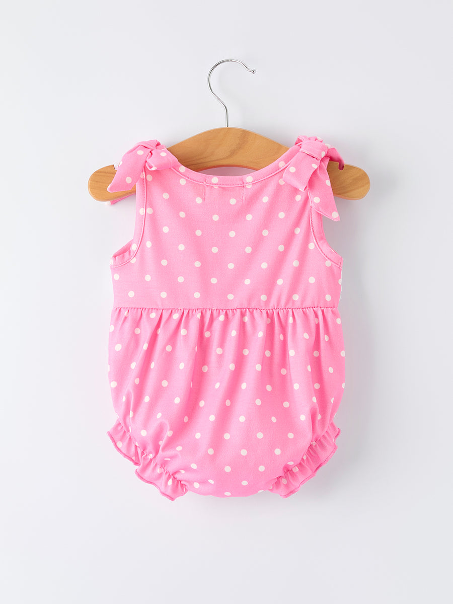Summer Dessert Smocked Embroidered Pink Baby Girl Romper