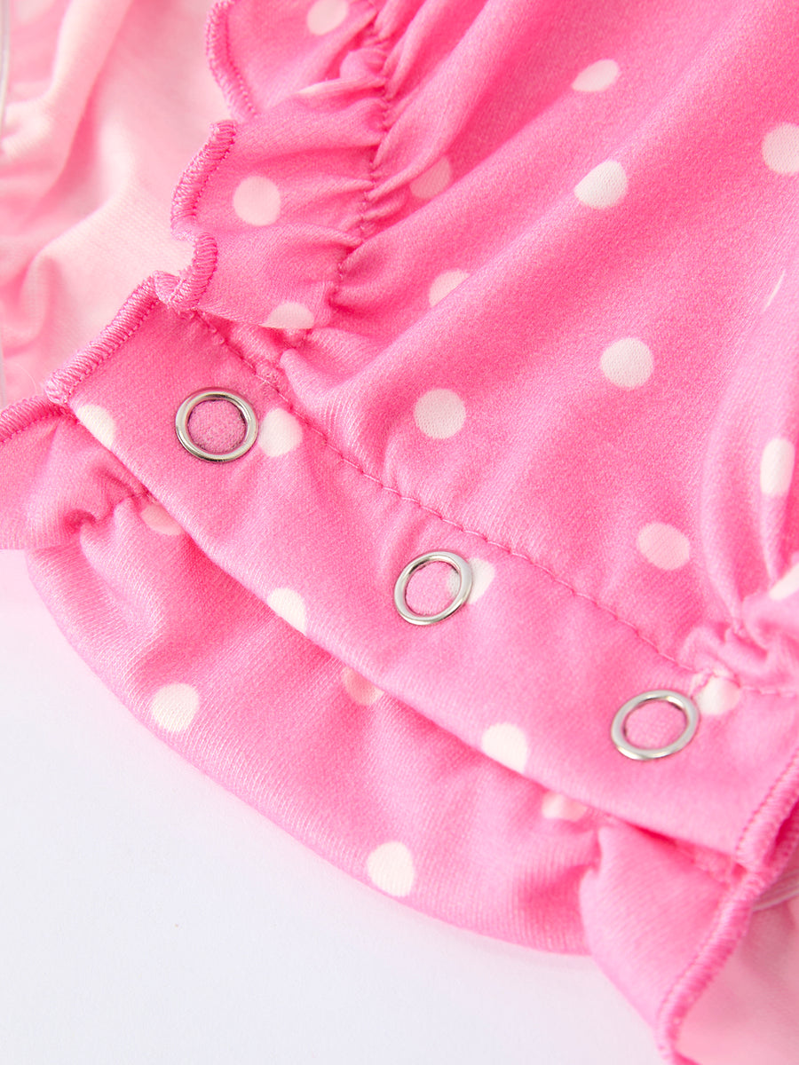 Summer Dessert Smocked Embroidered Pink Baby Girl Romper