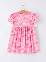 Pink Camouflage "DADDY'S GIRL" Smocking Embroidery Dress