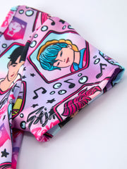 Summer Pop Star Print Purple Girl Twirly Dress