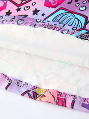 Summer Pop Star Print Purple Girl Twirly Dress