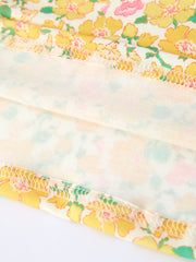 Easter Yellow Chick Embroidery Floral Girl Dress