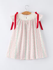 Pink Spring Floral Smocked Girl Dress