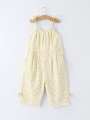 Floral Baby Girl Sleeveless Jumpsuit with Pockets