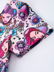 Summer Girls Print Short Sleeve Jumpsuit