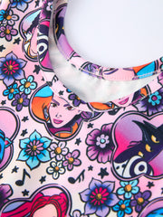 Summer Girls Print Short Sleeve Jumpsuit